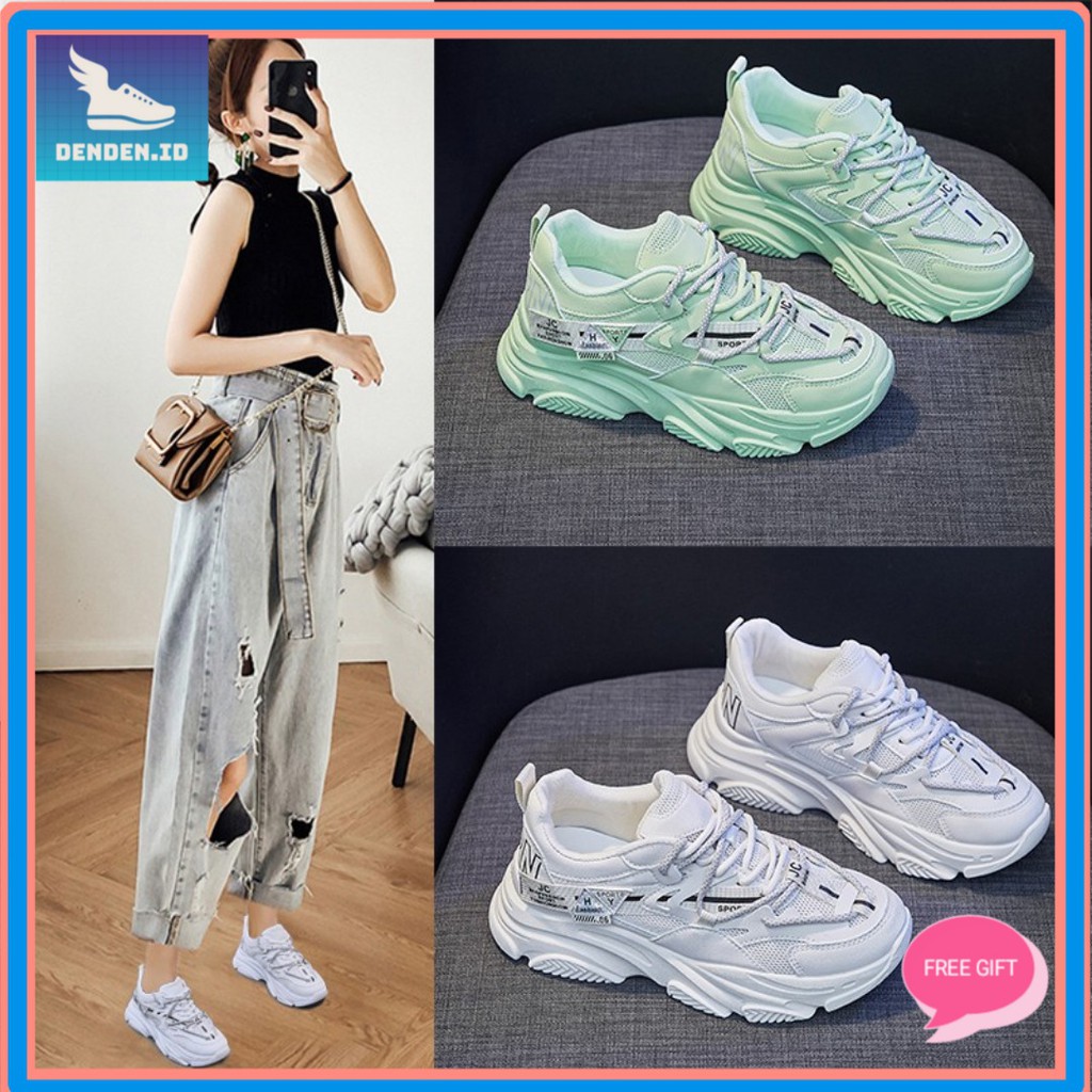 [DENDEN.ID] Sepatu Sneakers Wanita Sepatu Olahraga Jogging Fashion Korea DD1030