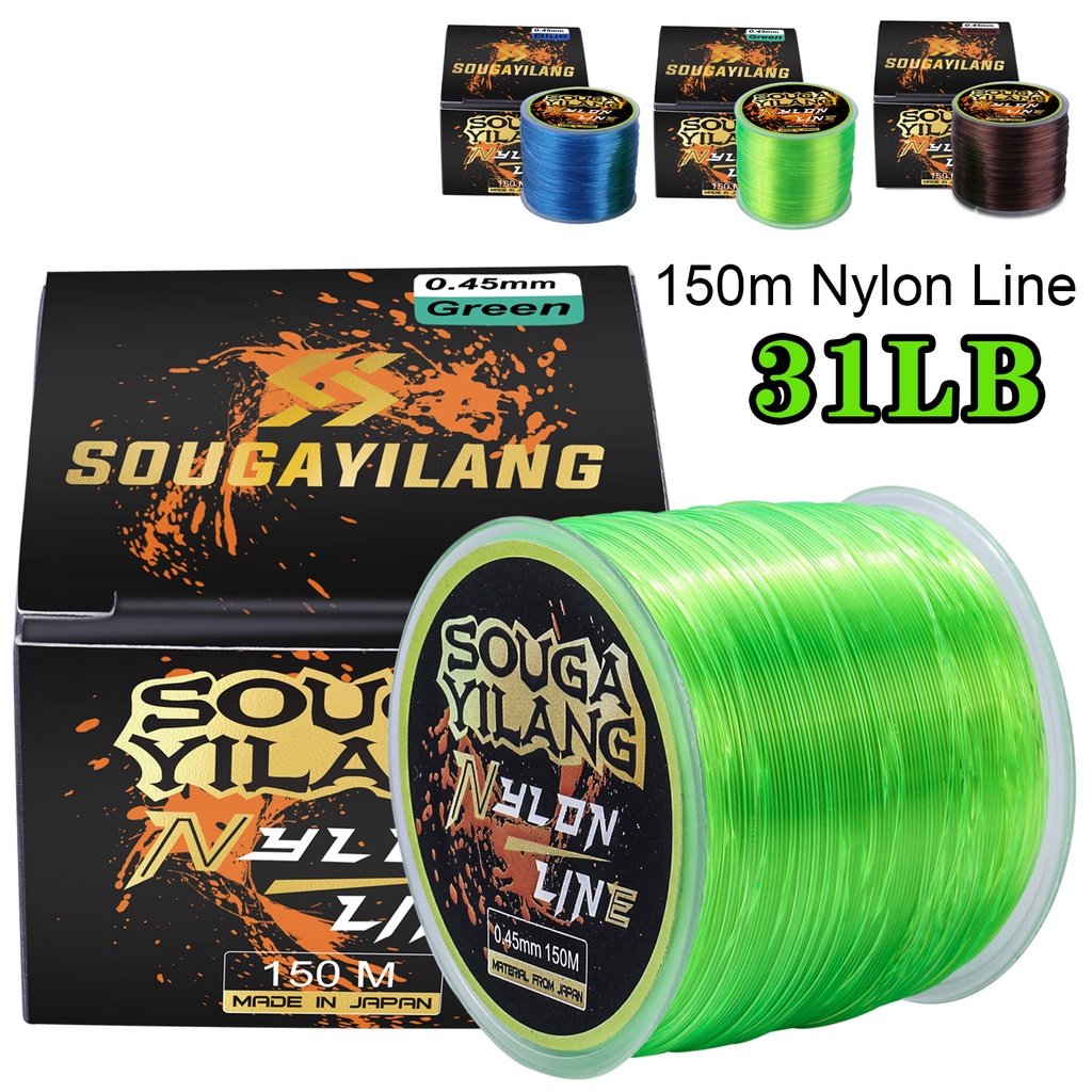 5.2LB-31LB 150M Pancing Super Kuat Transparan Nylon Fluorocarbon Fishing Multifilament Tackle