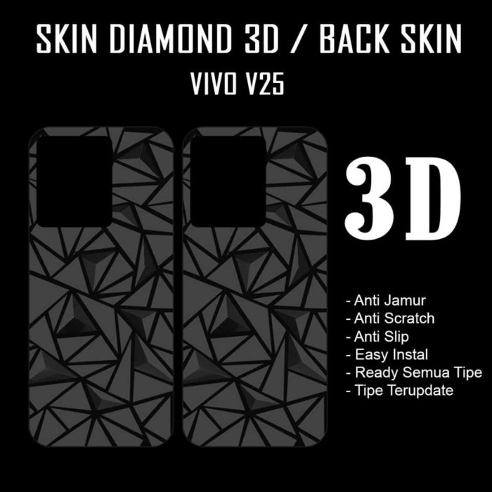 Garskin DIAMOND 3D Vivo V25/V25 Pro/V15/V19/V20 Back Sticker Handphone Anti Jamur