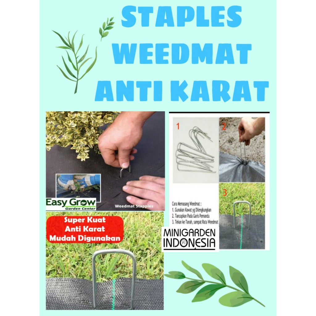 WEEDMAT STAPPLES ECERAN Paku Galvanis Anti karat Terpal Green House Weed Mat plastik mulsa