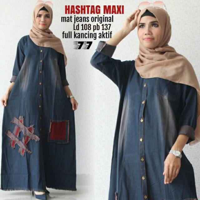 Gamis hashtag jeans ori