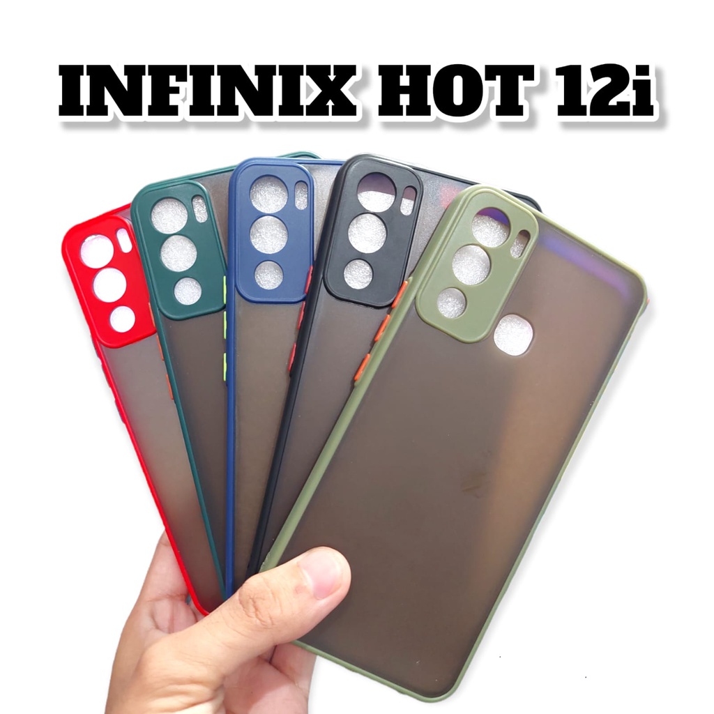 Infinix Hot 12i 6.6&quot; Case Pro Camera Aero Oem Auto Focus 3D Camera Black Macaron Anti Shocking