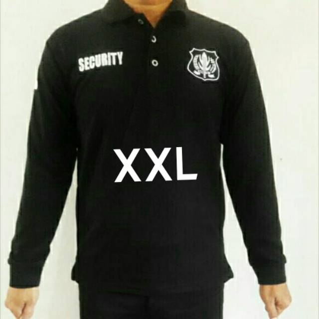 KAOS KERAH SECURITY LENGAN PANJANG LOGO PUTIH XXL-KAOS SECURITY LENGAN PANJANG- POLO SECURITY