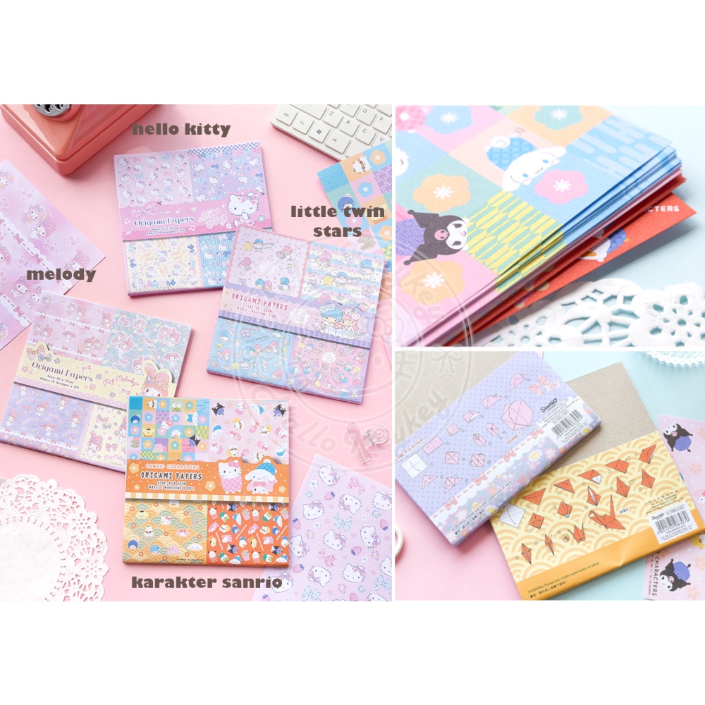 

kertas origami hello kitty melody little twin karakter sanrio original