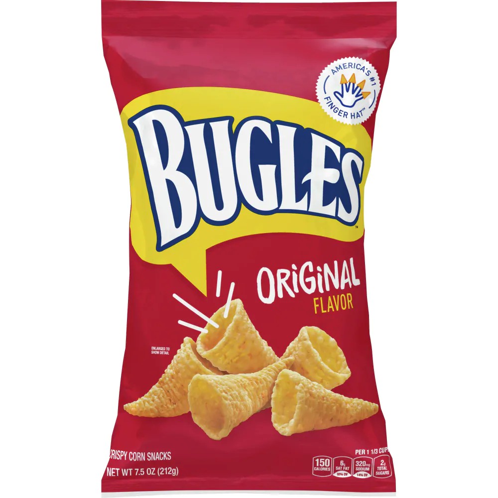 

BUGLES ORIGINAL CRISPY CORN SNACKS 212GR