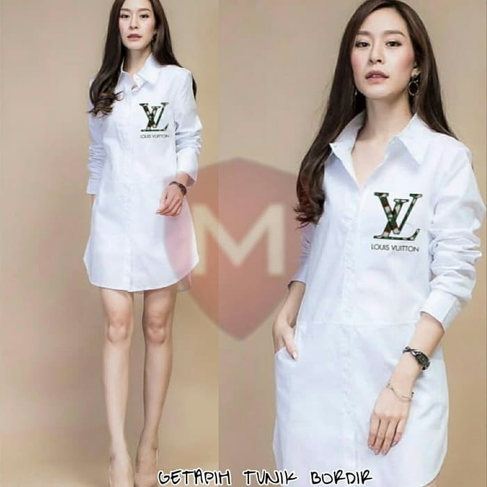 Baju Tunik Franda Cewek Ready Tujuh Warna Fashion Wanita Pakai XV650 Getapih Tunik Putih Lv Army