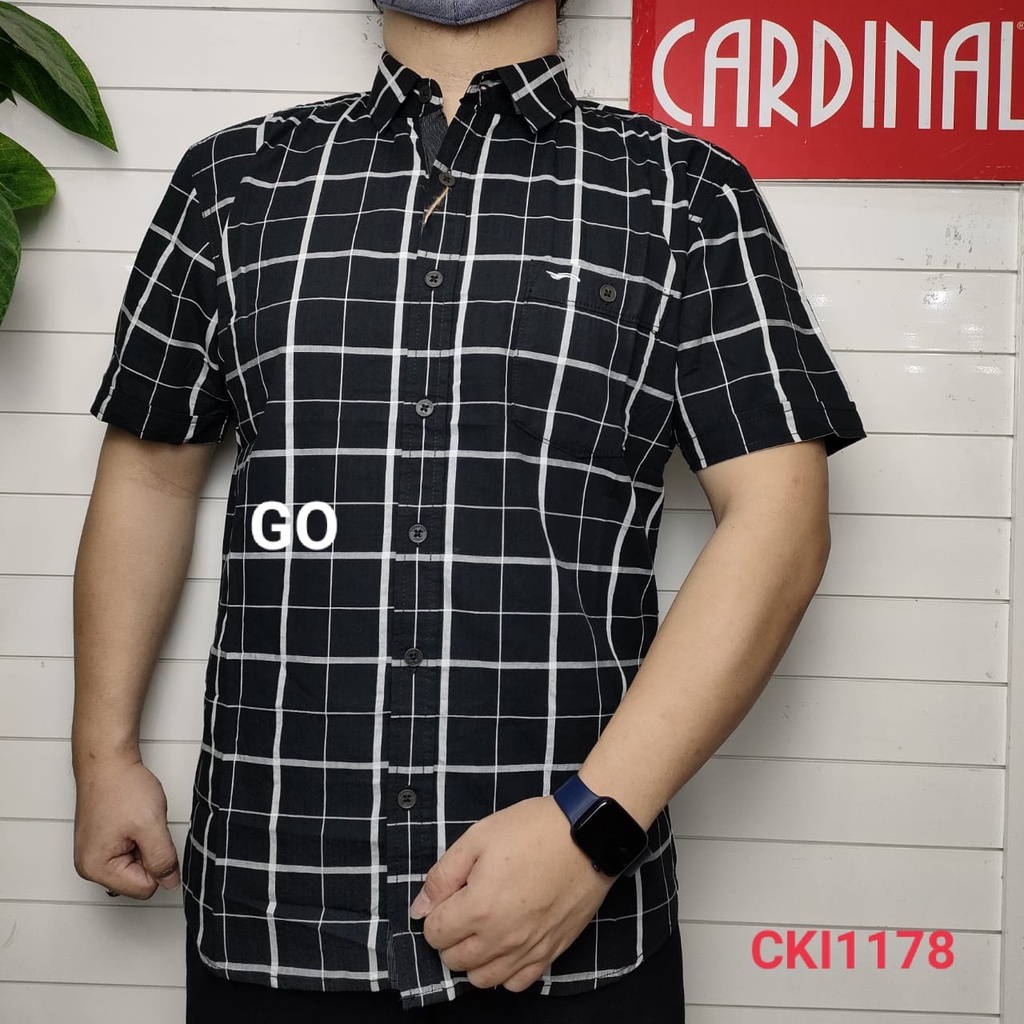 gof CARDINAL KEMEJA JUMBO SLIMFIT Hem Pria Baju Cowok Pakaian Pria Lengan Pendek Original