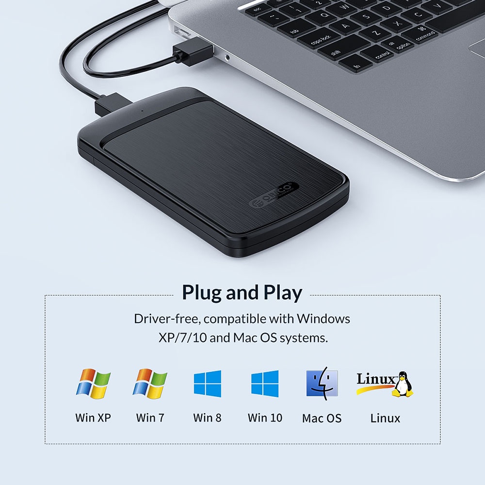 Casing HDD EXTERNAL USB 3.0 orico 2020U3 Black Hdd Case 2,5 inch Case Hdd Laptop Garansi Resmi Orico Dijamin Original