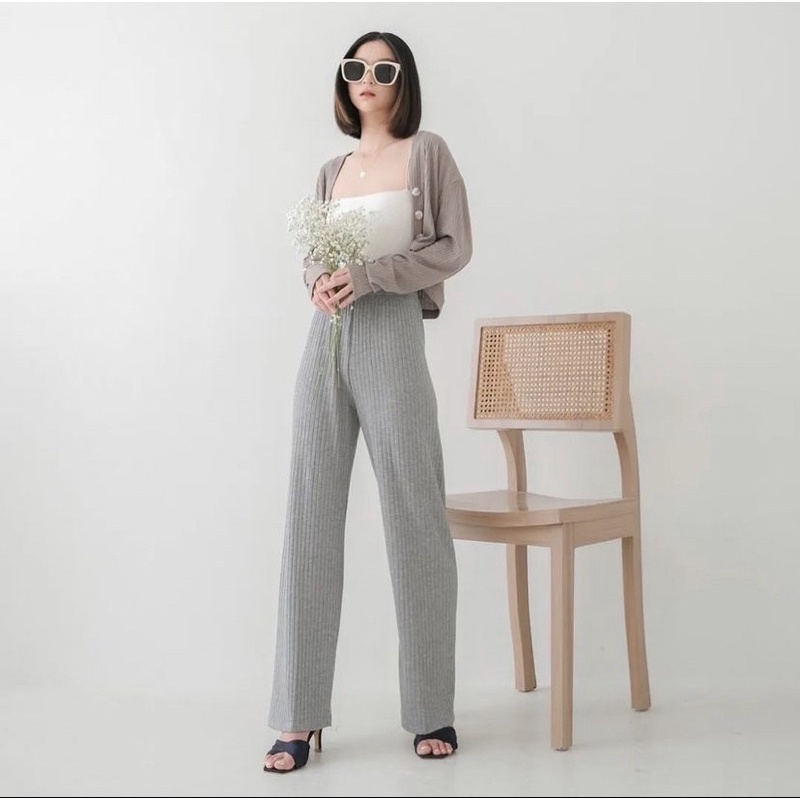 Knit Basic Pants | Celana Kulot Premium | Korean Knit Pants