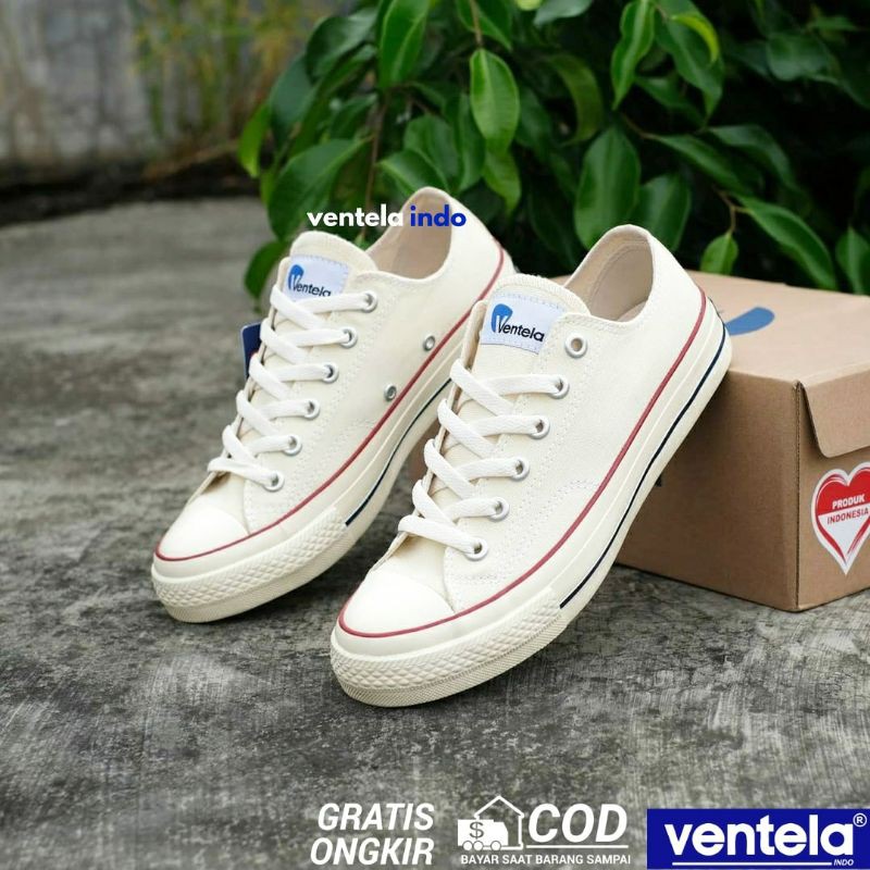 Ventela 70s ( Bts ) Low Cream / White / Pink / Yellow | Shopee Indonesia