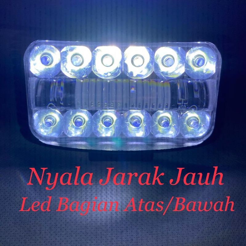 Lampu daymaker hi low sisik 24 led + senja biru