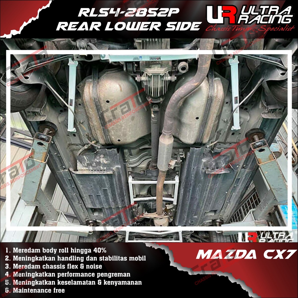 Aksesoris Stabiliser ULTRA RACING Safety Bar - Rear Lower Side Bar 4 Points - Mazda CX-7 CX 7 CX7 06