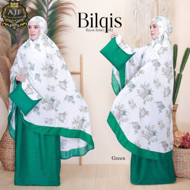 Bilqis Mukena Dewasa Motif Bunga Set Tas Bahan Rayon ...