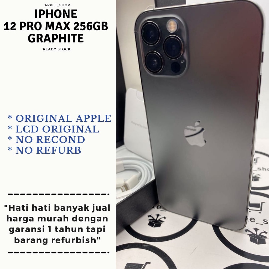 iphone 12 pro max 256gb graphite Lcd Original Mulus Original Bukan Refurbish / Rekondisi