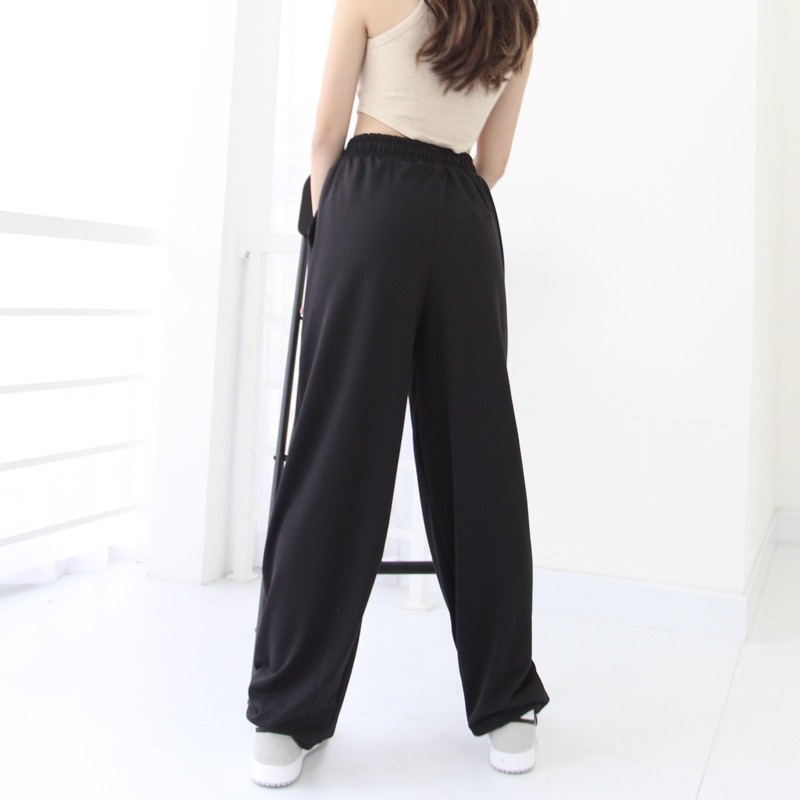 BAE PANTS / Celana Highwaist Kulot Panjang Wanita / Loose Cullote Pants / Baby Terry Trousers