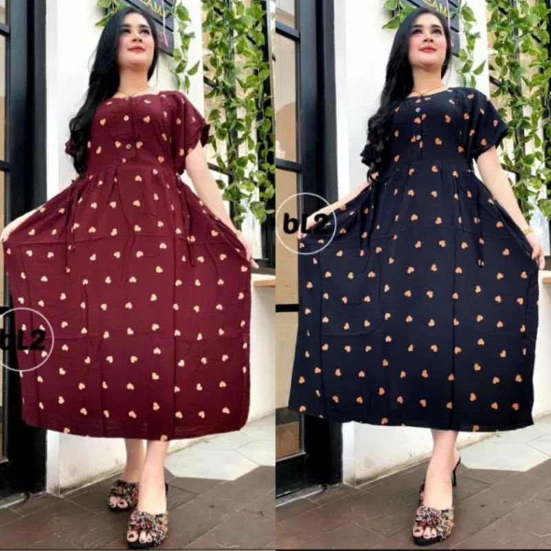 Daster Chibi Kekinian Daster Busui Rayon Jumbo Dress Wanita Terbaru