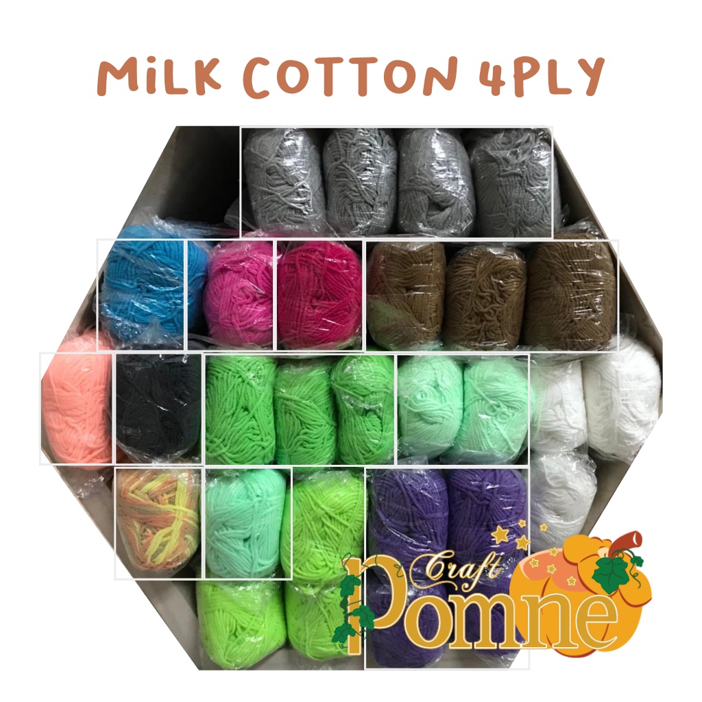 Sakura Milk Cotton Yarn 4 ply - Benang Rajut Sakura Milk Cotton 50 gram