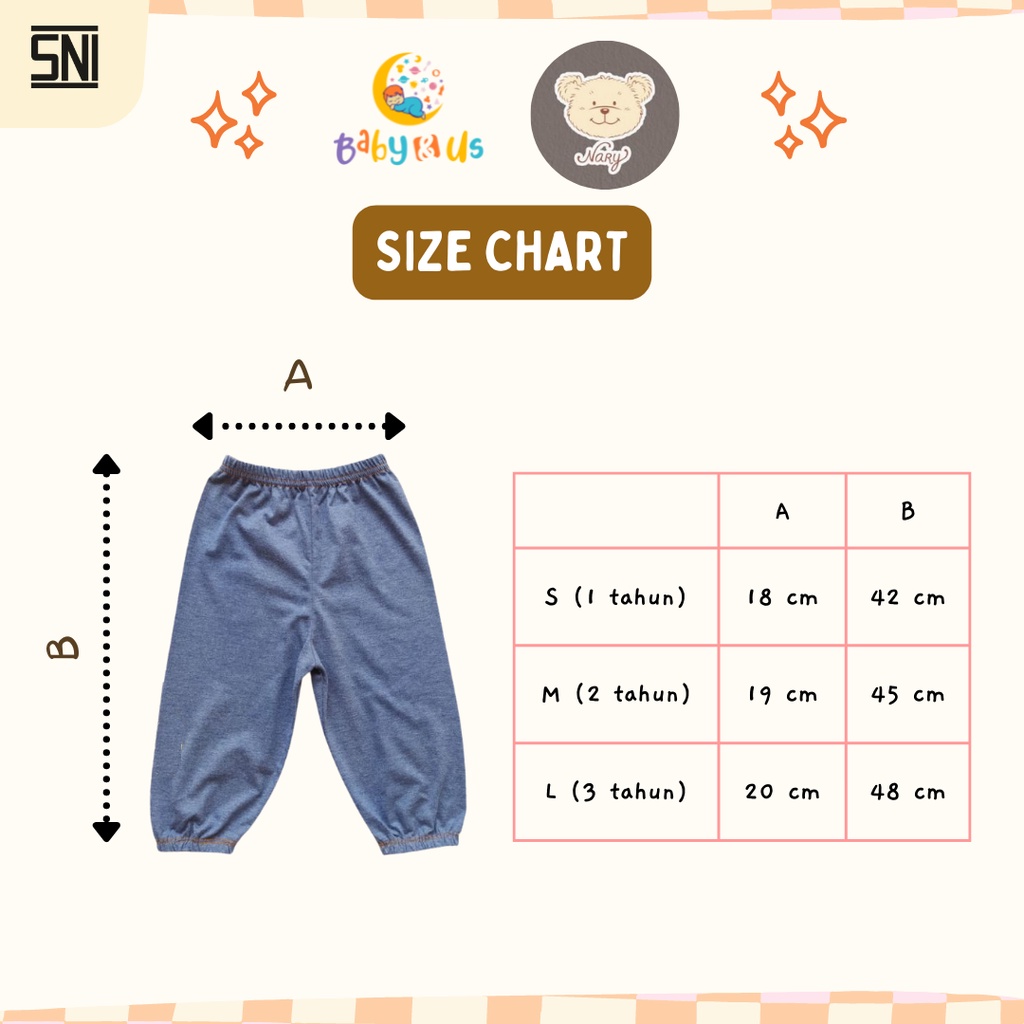 Jogger Pants Nary - Celana Panjang Jogger Kaos Anak 1-3 tahun