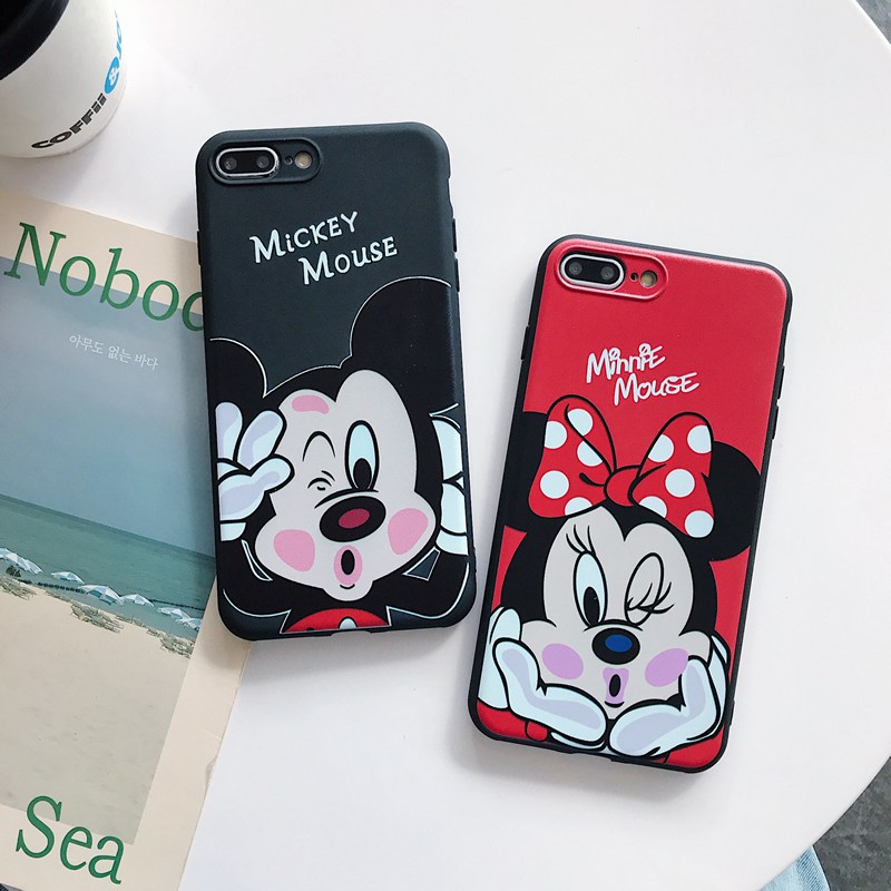 Black Mickey Soft Case HP OPPO A37 A57 A39 F1S F5 Youth A53 A33 2020 7 Narzo 20 Pro 7i C17 New Silikon Casing Y20 Y71 V19 V20 S1 Black Cover 12 Pro Max