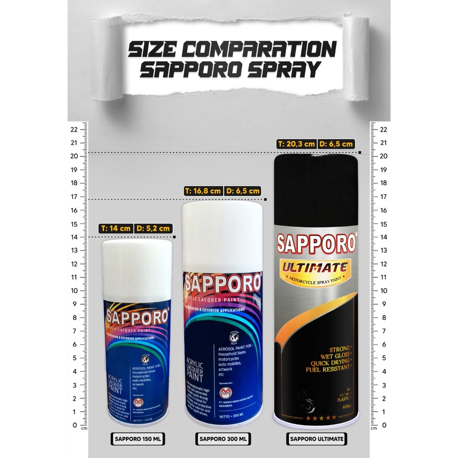 Sapporo Spray Hi Temp Colors 150 ml / Cat Spray Semprot Aerosol Terbaik