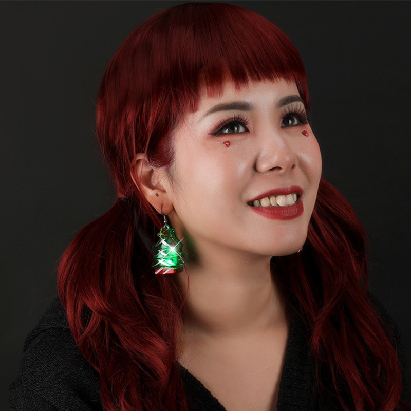 Anting Drops Desain Pohon Natal Santa Claus Reindeer Snowman Shining Untuk Hadiah