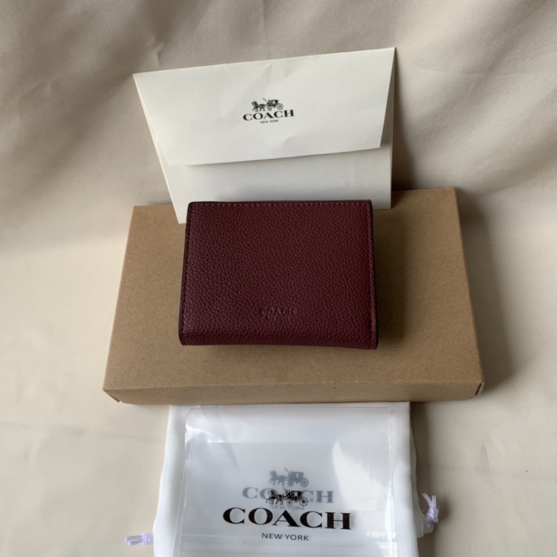 Coach Georgie Small Wallet In Colorblock Signature - Maroon (C7250)