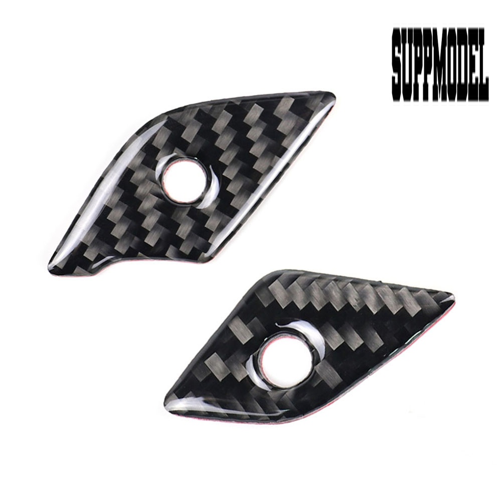 3pcs Stiker Cover Stir Mobil Bahan Carbon Fiber Untuk Cadillac XT5 2016-2017