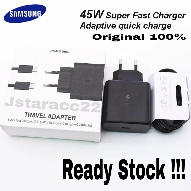 CHARGER SAMSUNG GALAXY A52 A52S 4G/5G CASAN ORIGINAL100% USB TYPE C 45W 5A SUPER FAST CHARGING