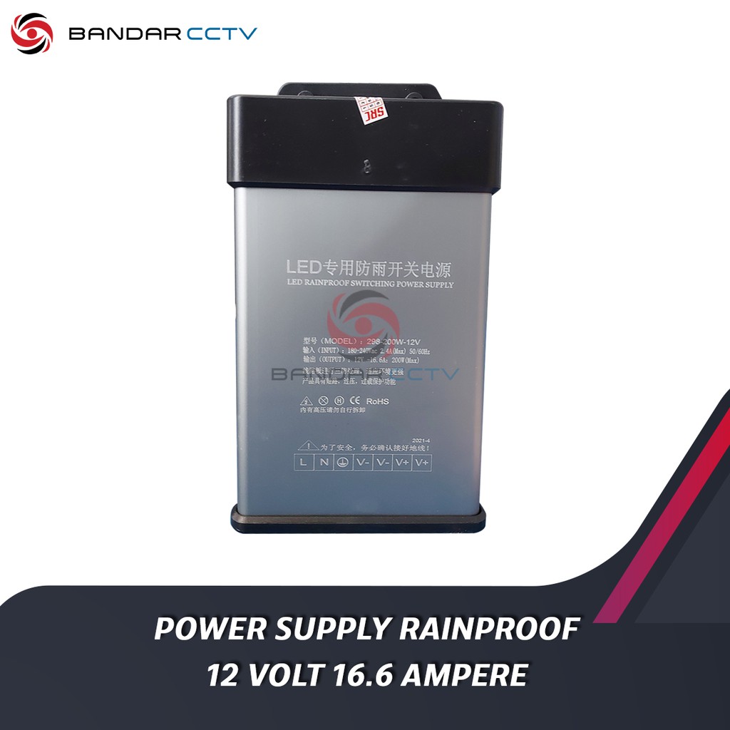 Led Rainproof Switching Power Supply 12 Volt 16.6 Ampere