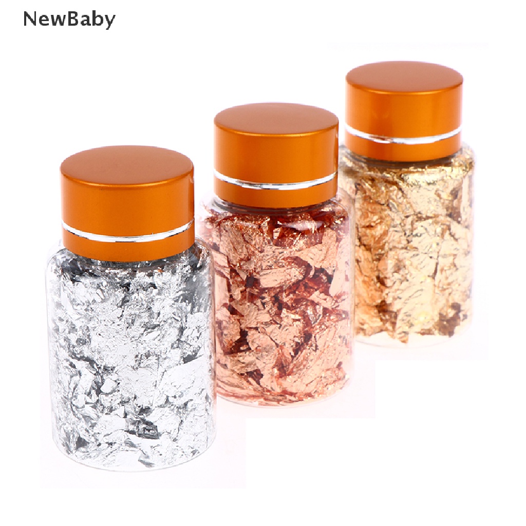 Newbaby 5g Kertas Foil Bentuk Daun Emas Untuk Dekorasi Nail Art DIY