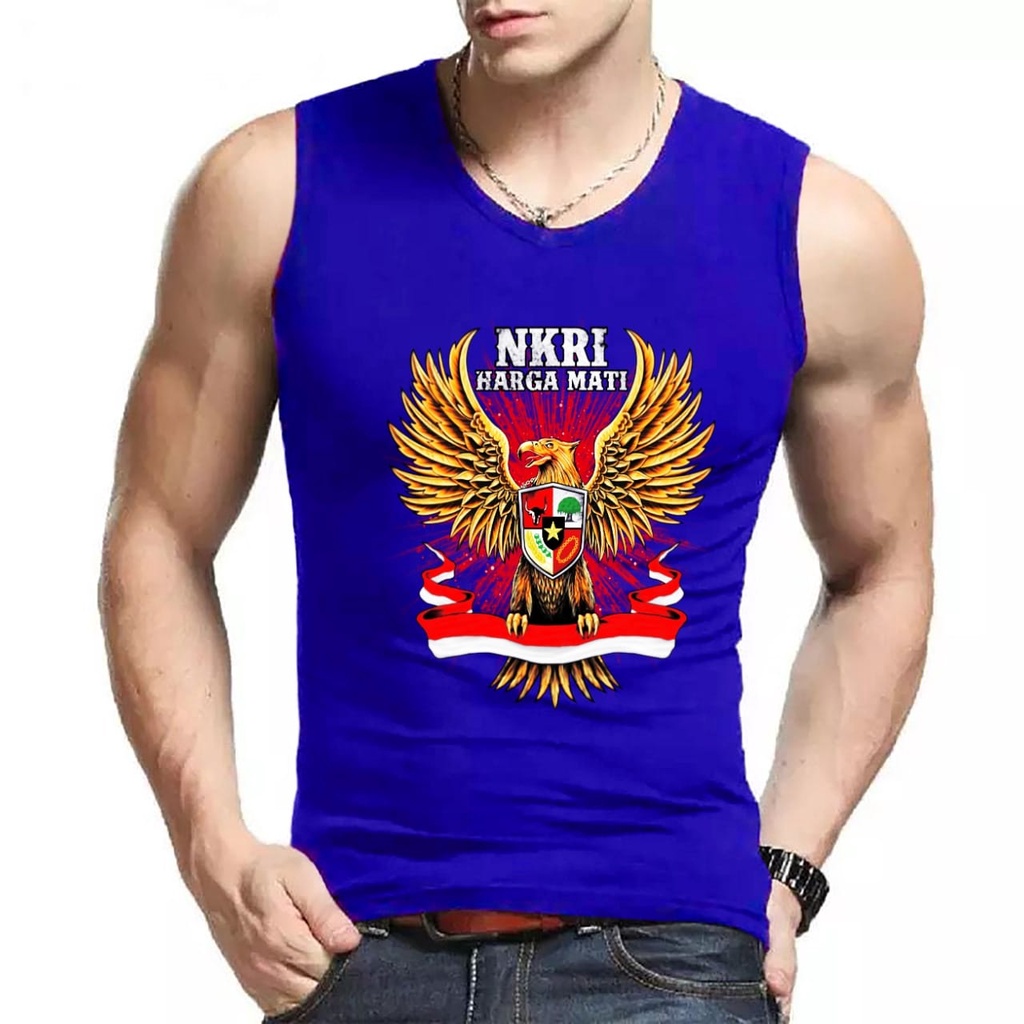 bisa COD / POLILE  - SINGLET NKRI / kaos dalam pria / singlet santai / singlet olahraga / fashion cowok / terbaru / terlaris