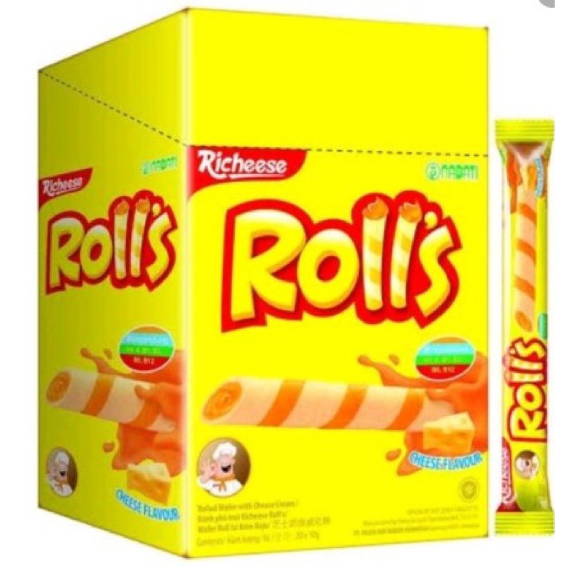 

Nabati Richeese Rolls Keju/ Cokelat