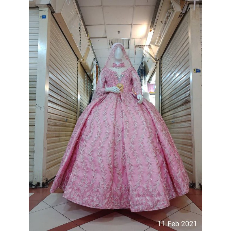 GAUN PENGANTIN BARBIE TILE AKAR BEREKOR MEWAH//GAUN