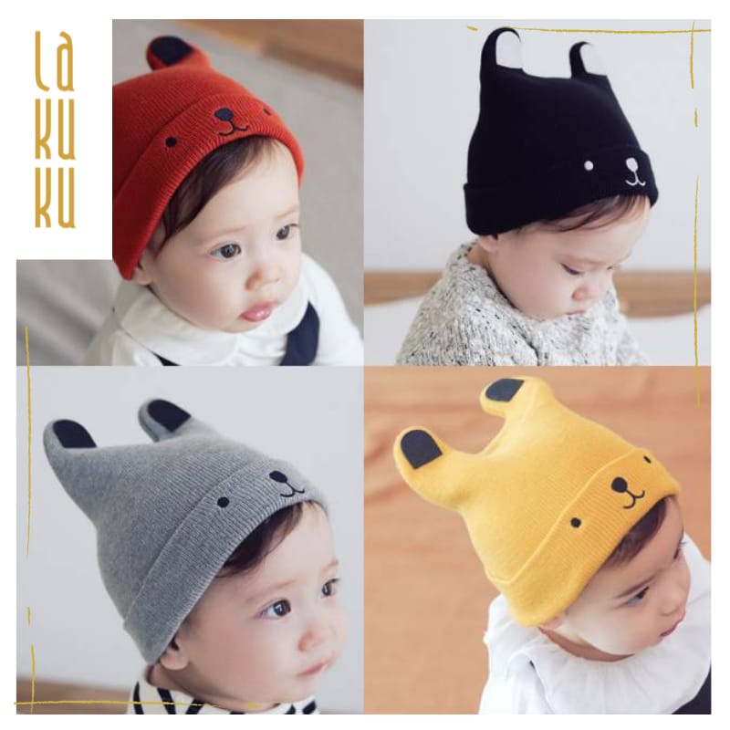 Lakuku - Topi Kupluk Rajut Import Anak Baby Toodler 0-2 tahun Bulu Premium