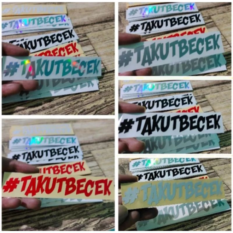 cutting stiker tulisan takut becek variasi MOTOR raing helm sock mobil LEPTOP  viral kekinian cod