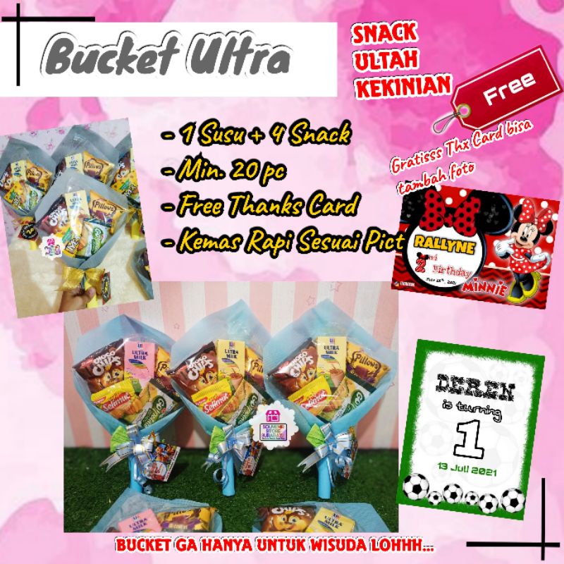 Bucket Snack Ultah / Snack Ulang Tahun / Bingkisan Ulang Tahun Murah / Snack Ultah Surabaya