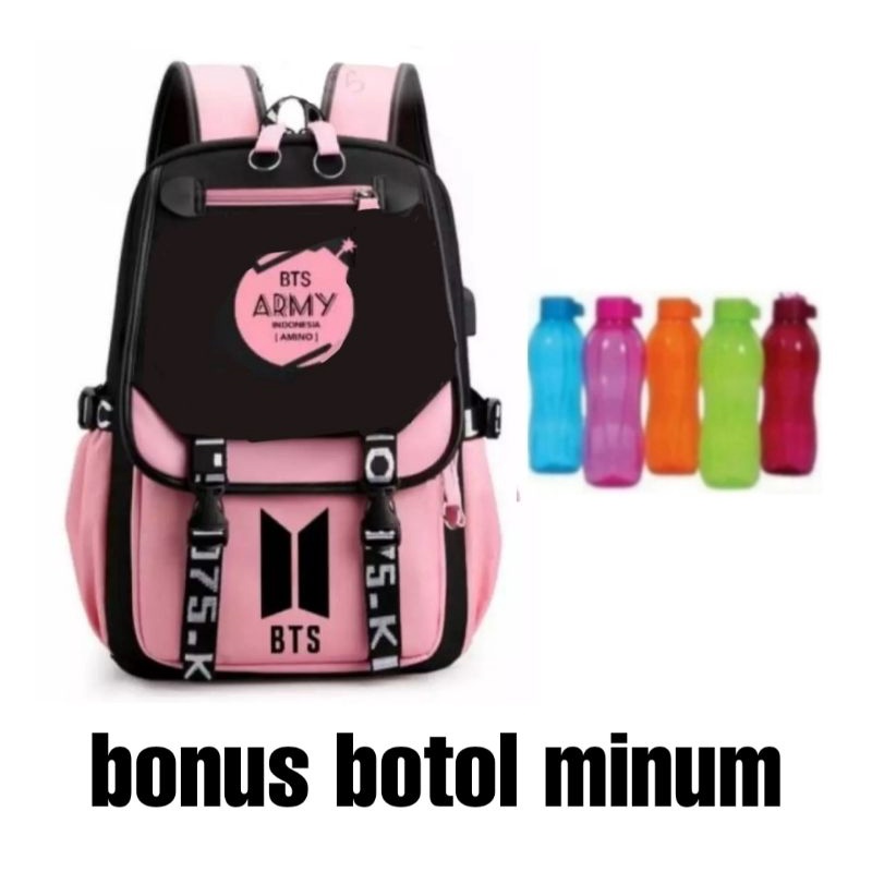 Tas sekokah anak perempuan - tas anak perempuan - tas anak cewek -  ransel sekolah anak perempuan - tas punggung anak perempuan (BONUS BOTOL MINUM)
