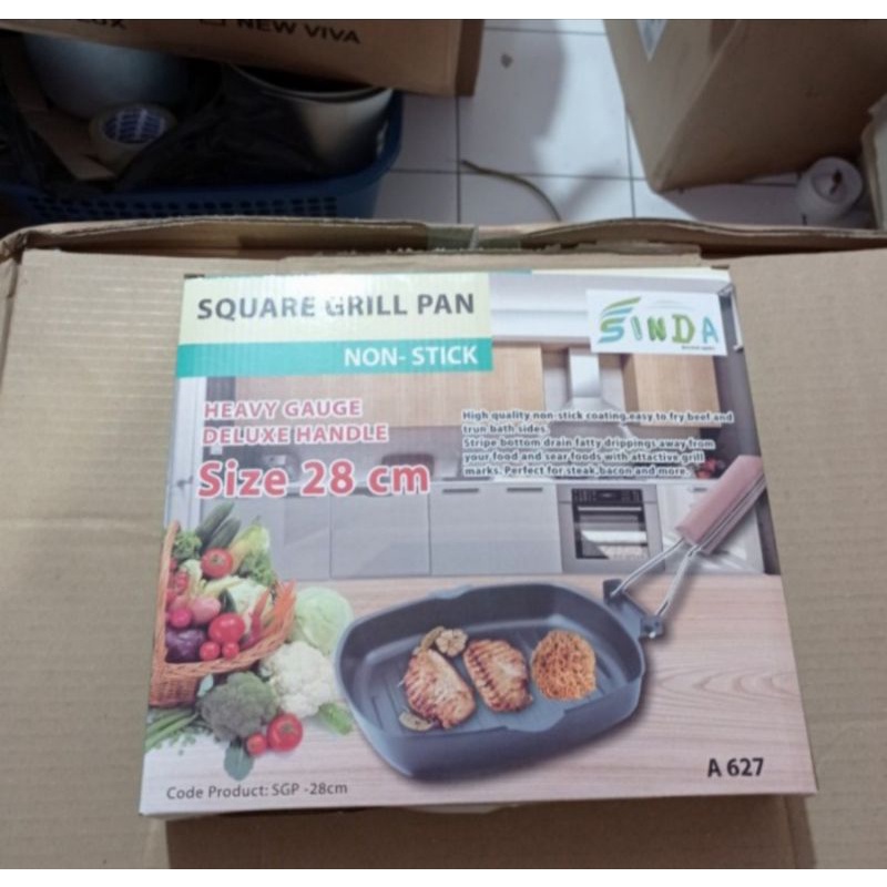 Square Grill Pan 28 cm Anti lengket termurah Promo