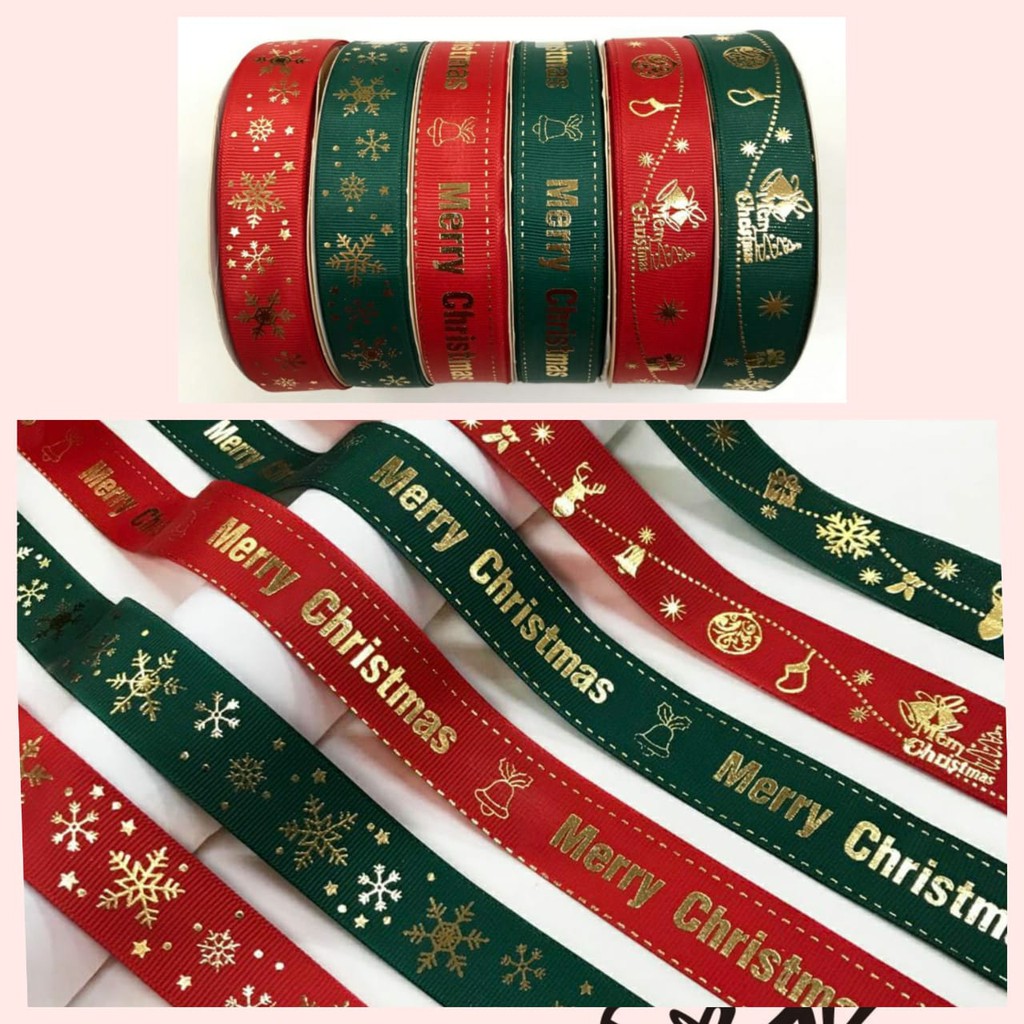 PITA NATAL KADO HAMPERS |MERRY CHRISTMAS MOTIF SNOWFLAKES LONCENG 2.5 CM