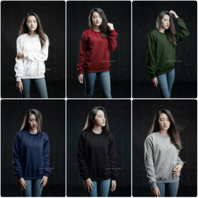 Basic Sweatshirt Polos Unisex, Sweater Polos BiG size, Sweater Couple murah Basic sweater polos