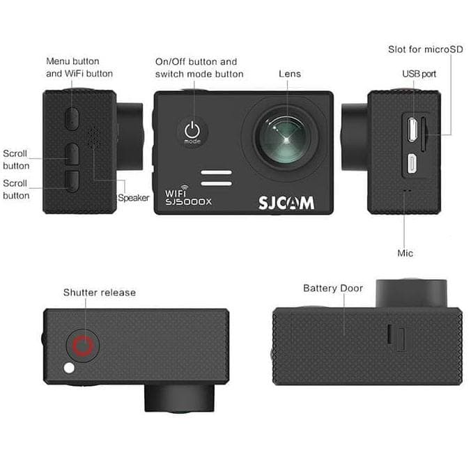 SJCAM SJ5000x Elite 4K Action Kamera 3 Way Monopod