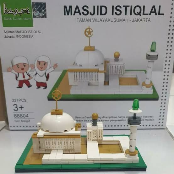 Mainan Lego BASUMI Masjid Istiqlal Miniatur Mainan Balok Lego Susun