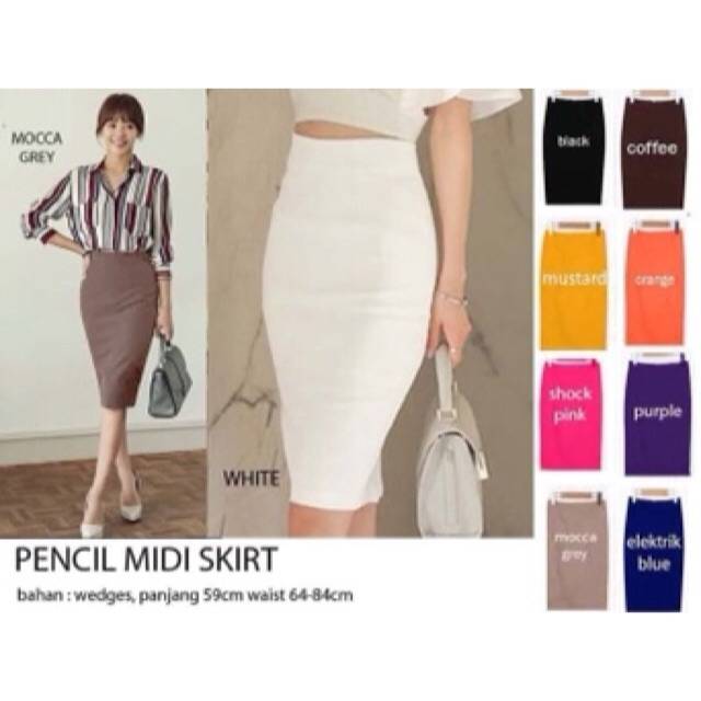 ROK PENSIL SELUTUT / MIDI PENCIL SKIRT