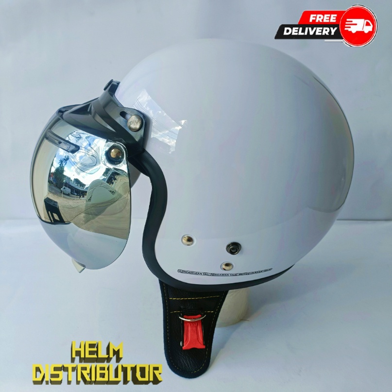 HELM BOGO RETRO KUALITAS PREMIUM KACA CEMBUNG FULL LEHER SNI DEWASA PRIA WANITA (COD)