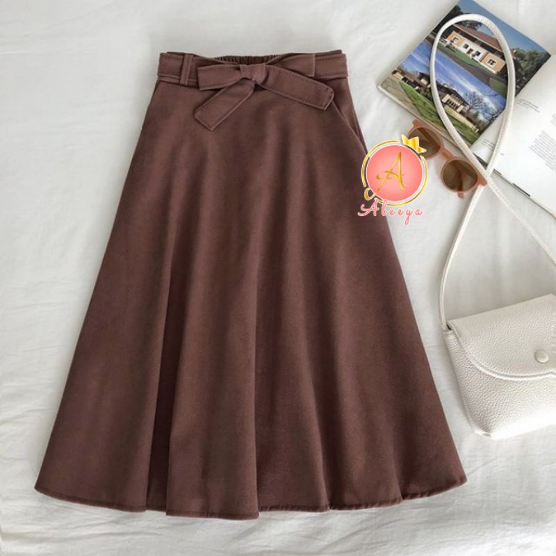 ALEEYA Rok Suede Pita 7/8 / Dara Midi Skirt Suede (2515)