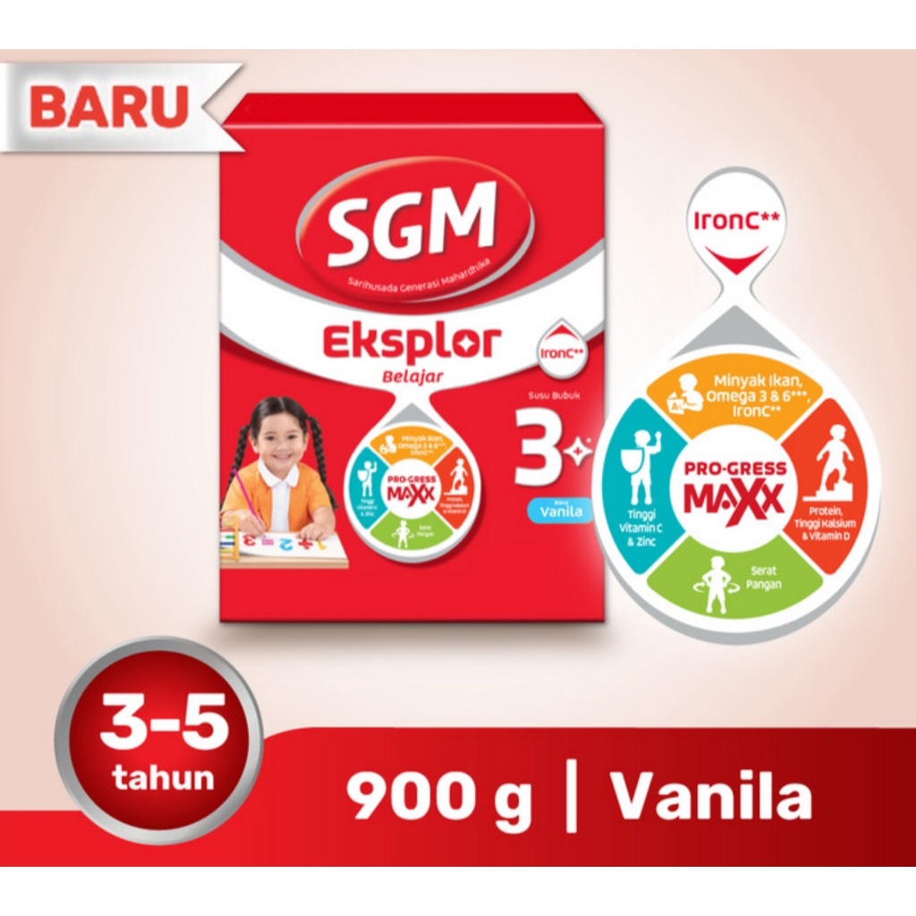 SGM Eksplor 3 Plus Susu Pertumbuhan 3-5 Thn Vanila 900g