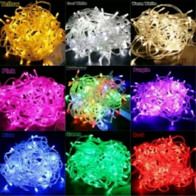 Lampu Hias Tumble 100 Led 10 Meter Lampu Natal 100 Led Warna Warni tahan air