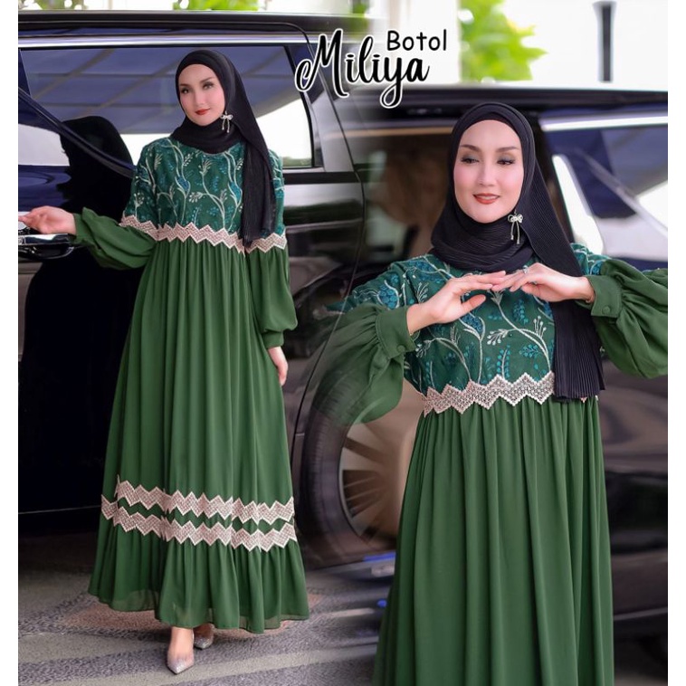 Miliya Gamis Pesta Brukat Cerutty Babydoll gaun pesta muslimah wisuda walimatul