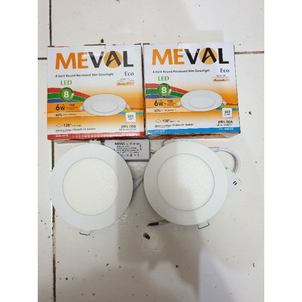 Meval Led Panel Eco Inbow 6W. Led panel tanam plavon 6Watt Bulat