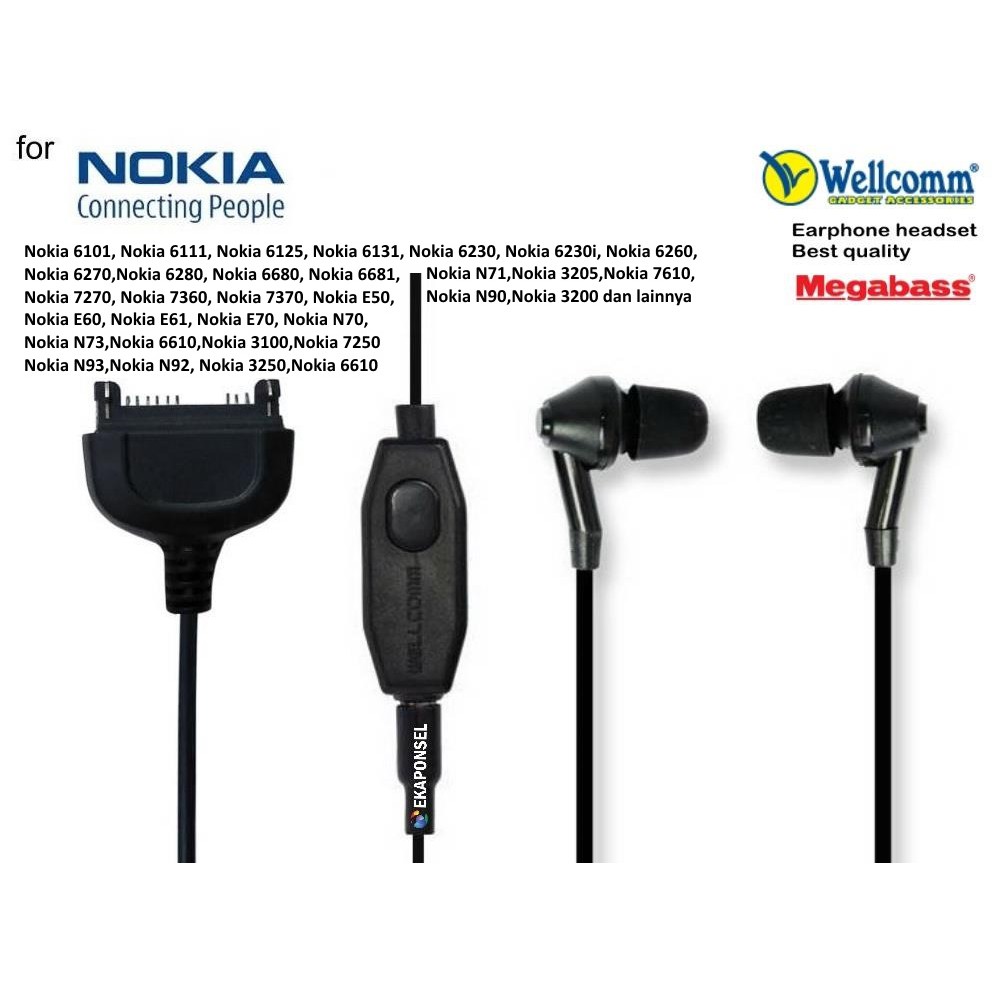 HEADSET MEGABASS NOKIA N70 N73 7610 N93 6630 6680 WELLCOMM